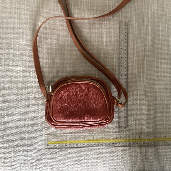 Valentina Terracotta Leather Crossbody Bag with Gold Accents - Picture 2 of 3